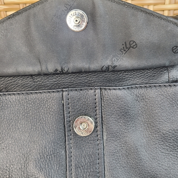 Fossil Black Leather Crossbody Shoulder Purse Bag Adjustable Strap - Picture 16 of 16